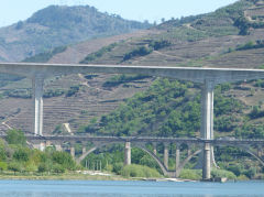 
The partly-built Regua to Lamego branch, Douro river bridge at Regua, April 2012